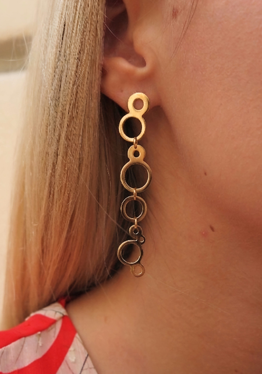 Gold Articulated Bubbles Earrings