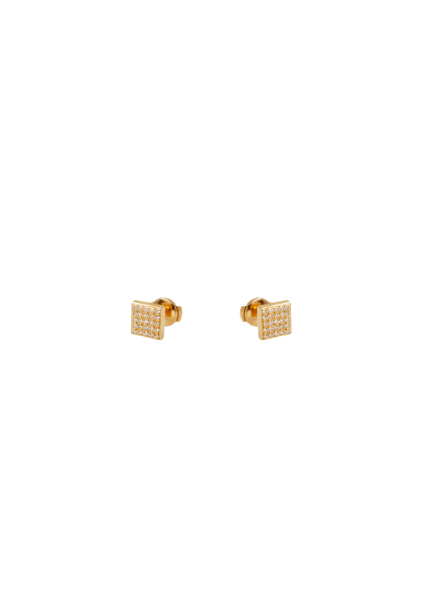Boucles d'oreilles Carré Or et Diamants