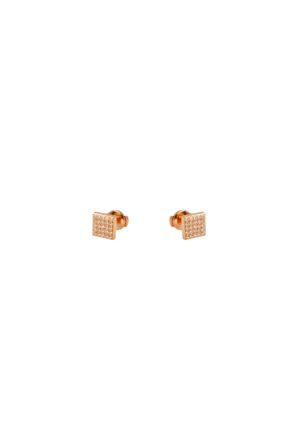 Boucles d'oreilles Carré Or et Diamants