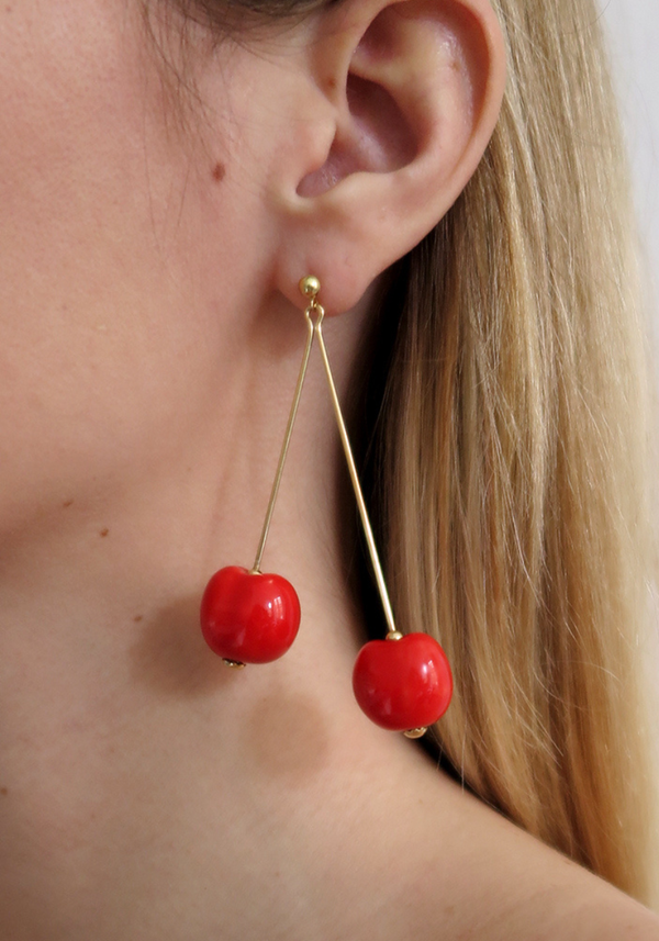 Cherry Yellow Gold Earrings