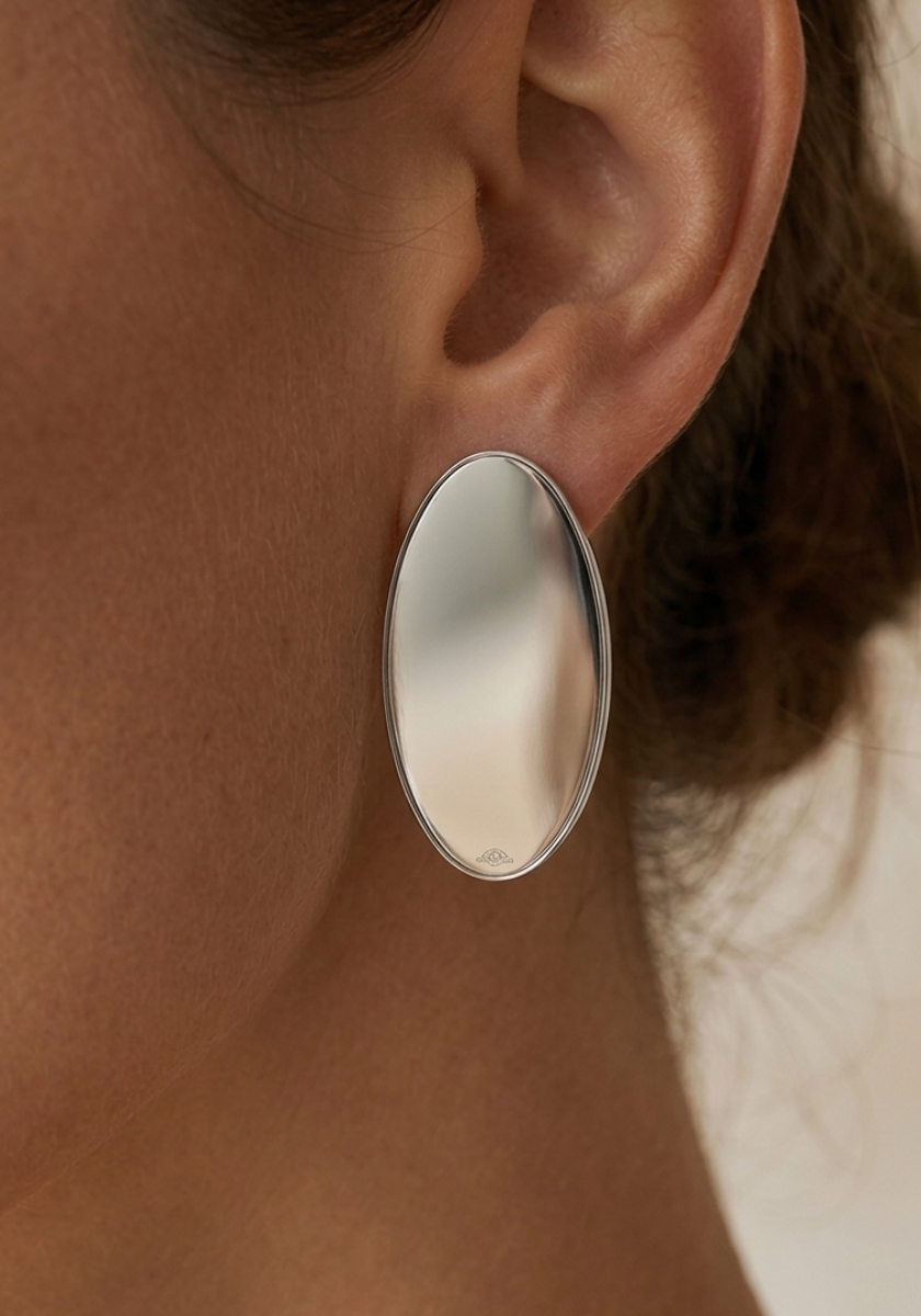 Oval Clip Earrings