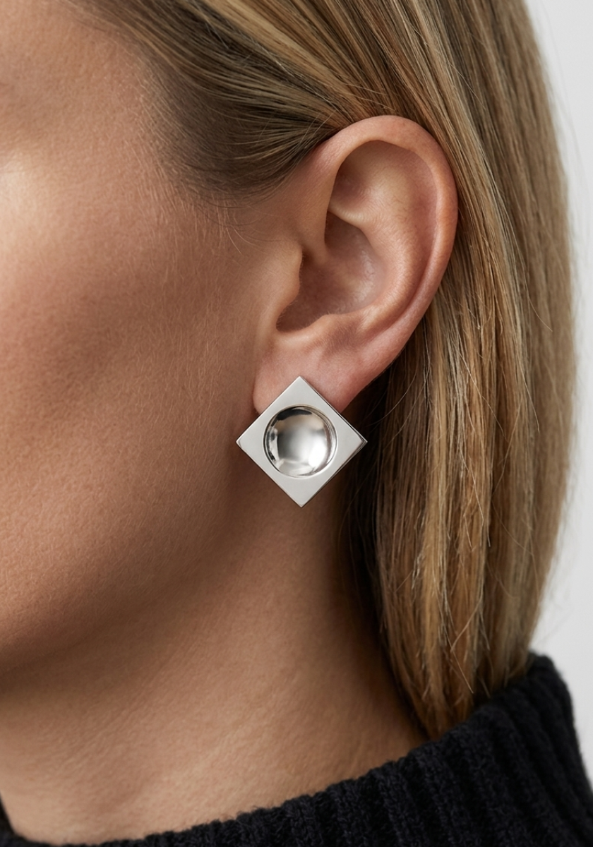 Square Clip Earrings