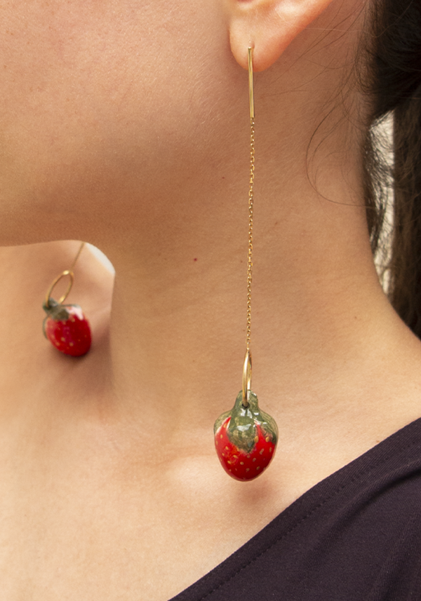 Boucles d'oreilles Fraises Or Jaune