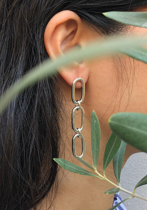 Large Link Earrings