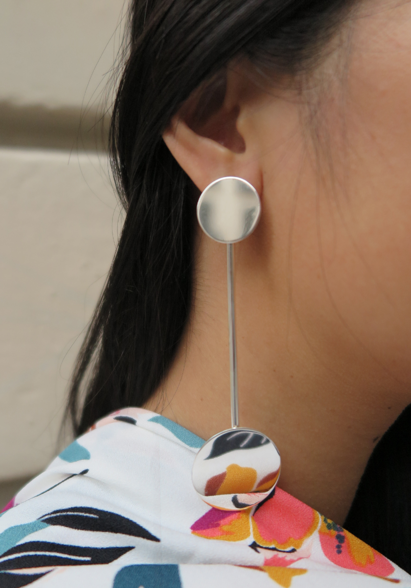 Large Stalk Medal Earrings