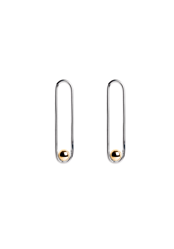 Yellow Gold and Silver Large Nina Earrings