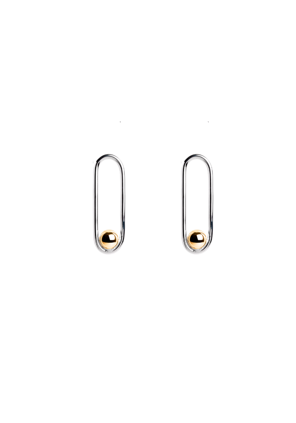 Yellow Gold and Silver Small Nina Earrings