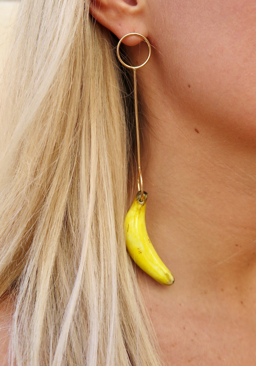 Banana Yellow Gold Earrings