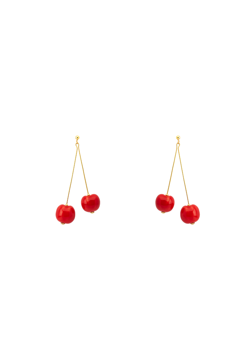 Cherry Yellow Gold Earrings