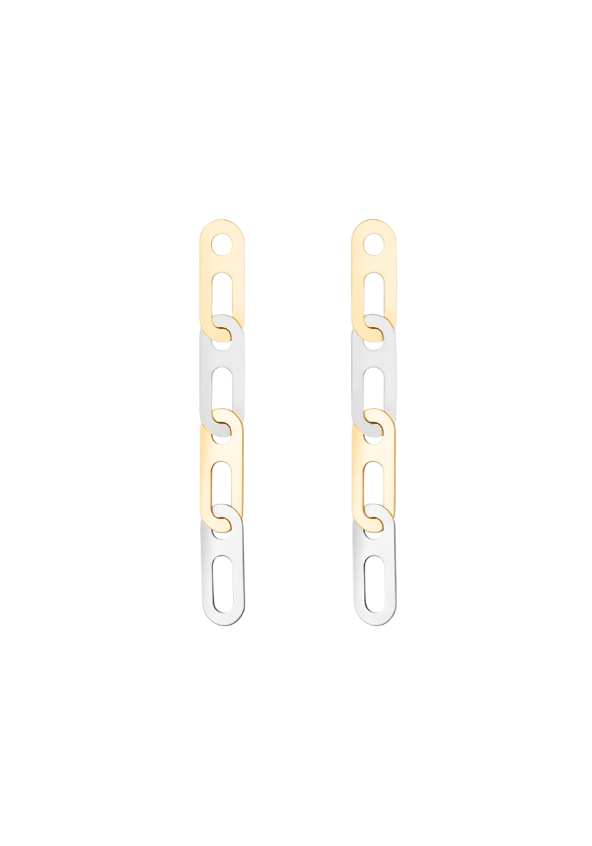 Circe Two-Tone Gold 4-Link Earrings