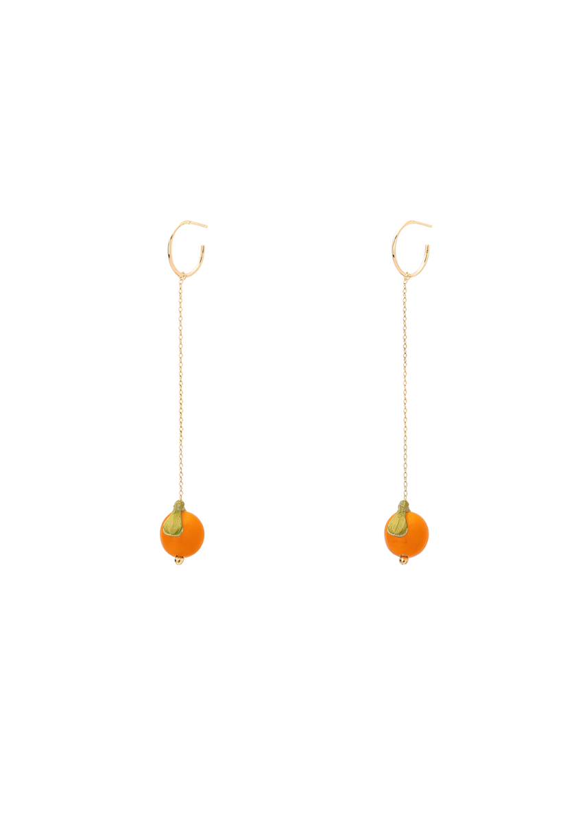 Large Yellow Gold Clementine Earrings