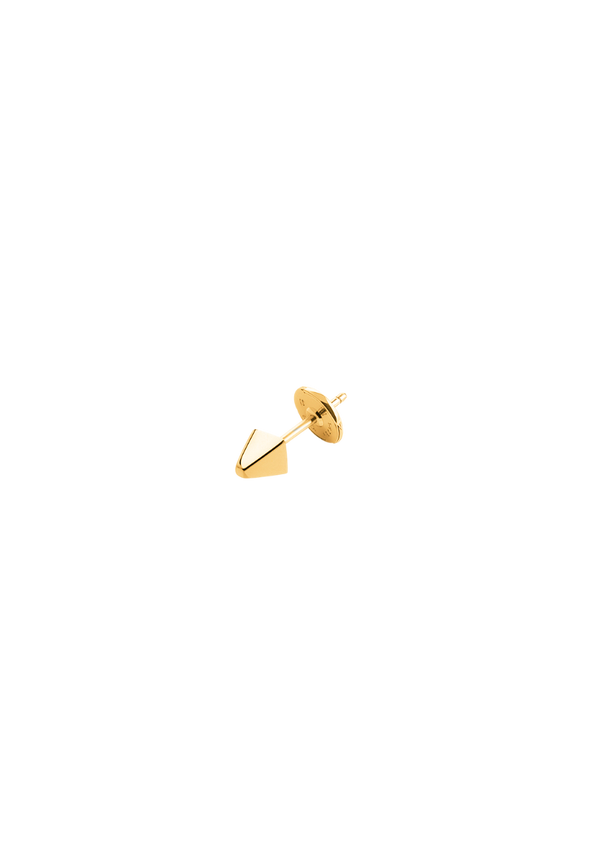 Large Gold Mono Pyramid Stud Earring