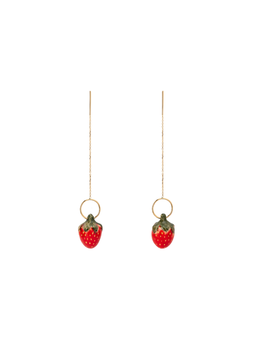 Strawberry Yellow Gold Earrings