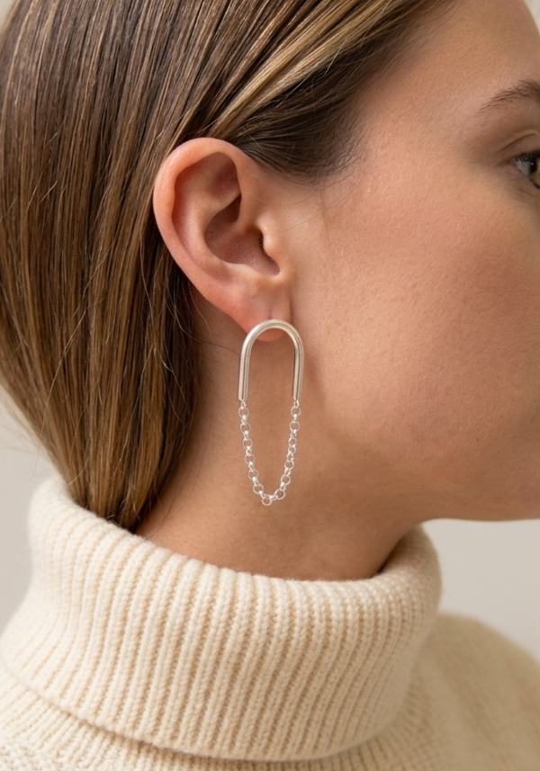 Ibiza Oval Mono Earring