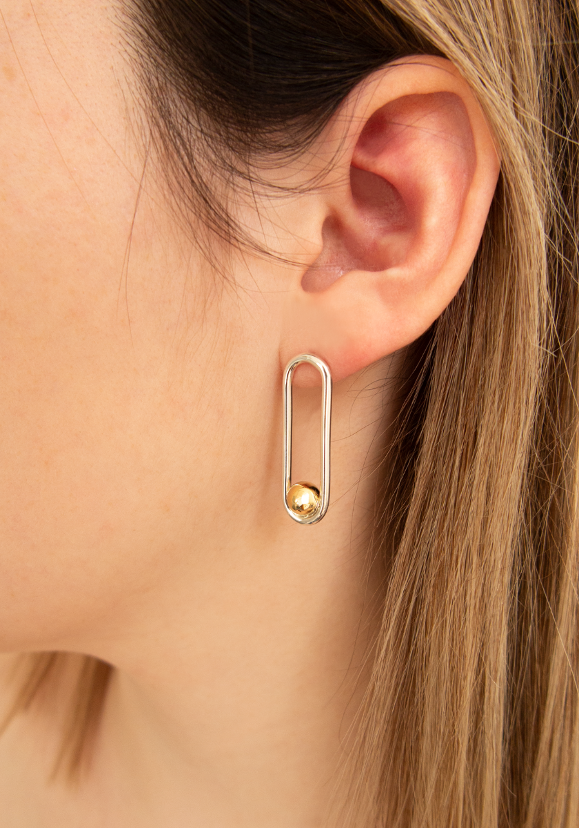 Boucles d'oreilles Nina Petit Modèle Or Jaune et Argent