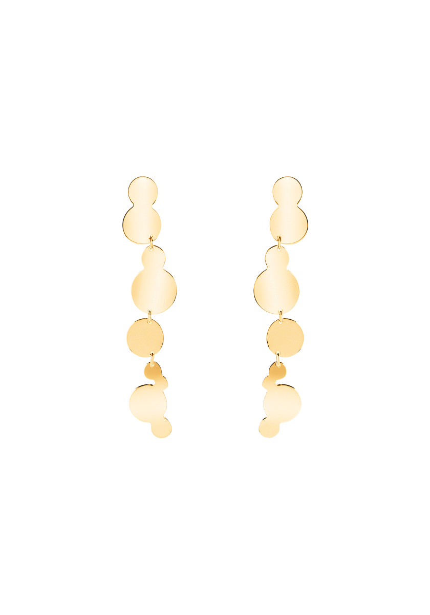 Gold Articulated Cloud Earrings