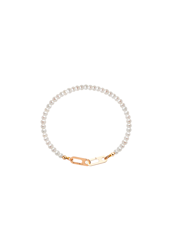 Bracelet Anneaux Circé XS Or Jaune et Perles Blanches d'Eau Douce