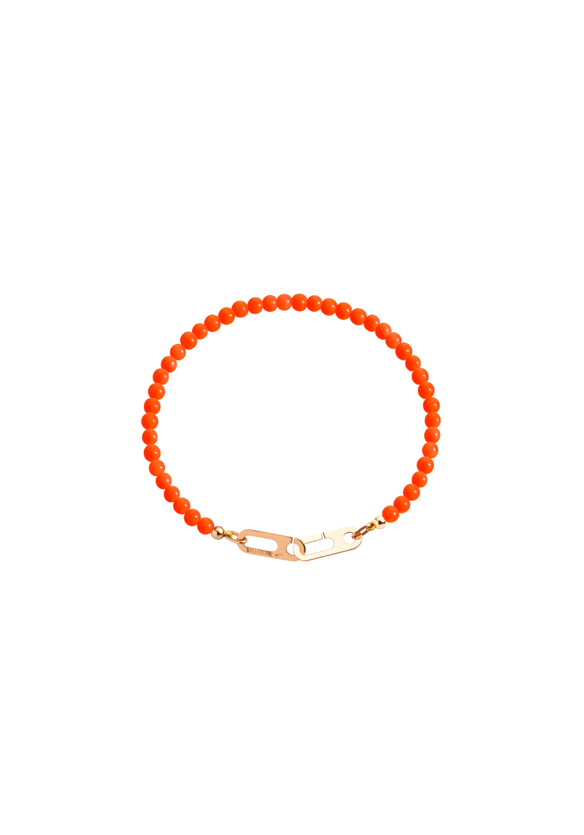 Bracelet Anneaux Circé XS Or Jaune et Perles Corail