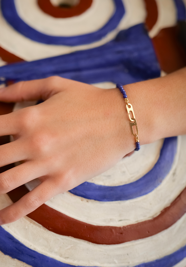 Bracelet Anneaux Circé XS Or Jaune et Lapis-lazuli