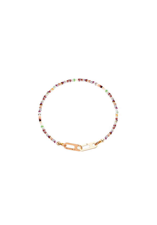 Bracelet Anneaux Circé XS Or Jaune et Perles Multicolores