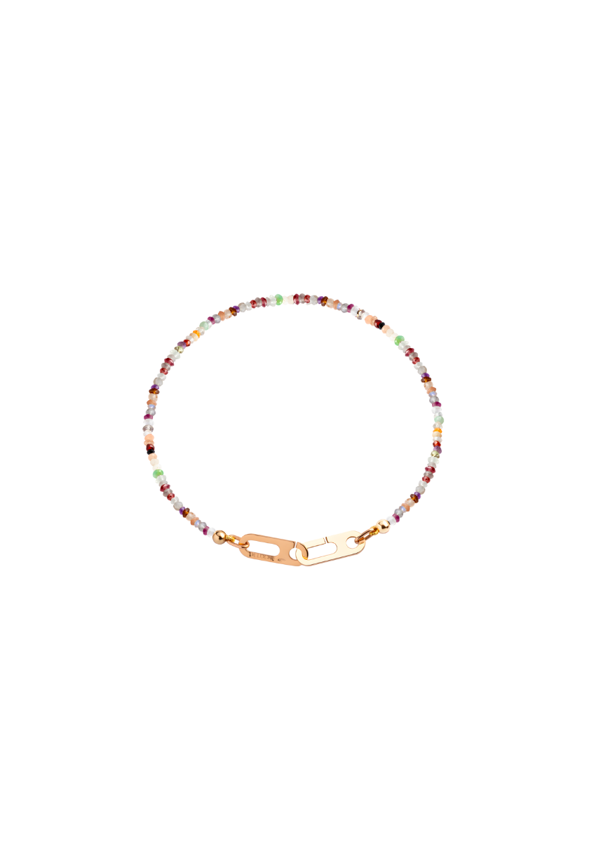 Bracelet Anneaux Circé XS Or Jaune et Perles Multicolores