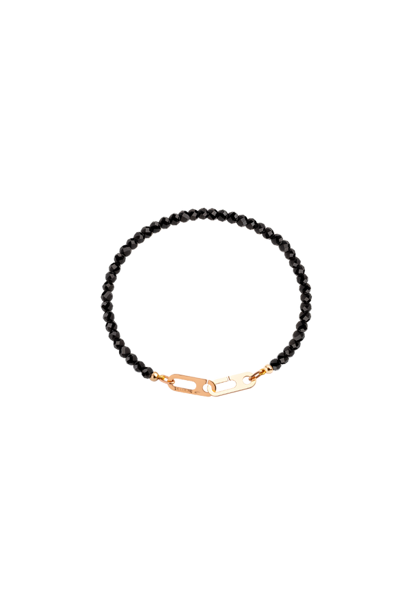 Bracelet Anneaux Circé XS Or Perles Spinelles Noires