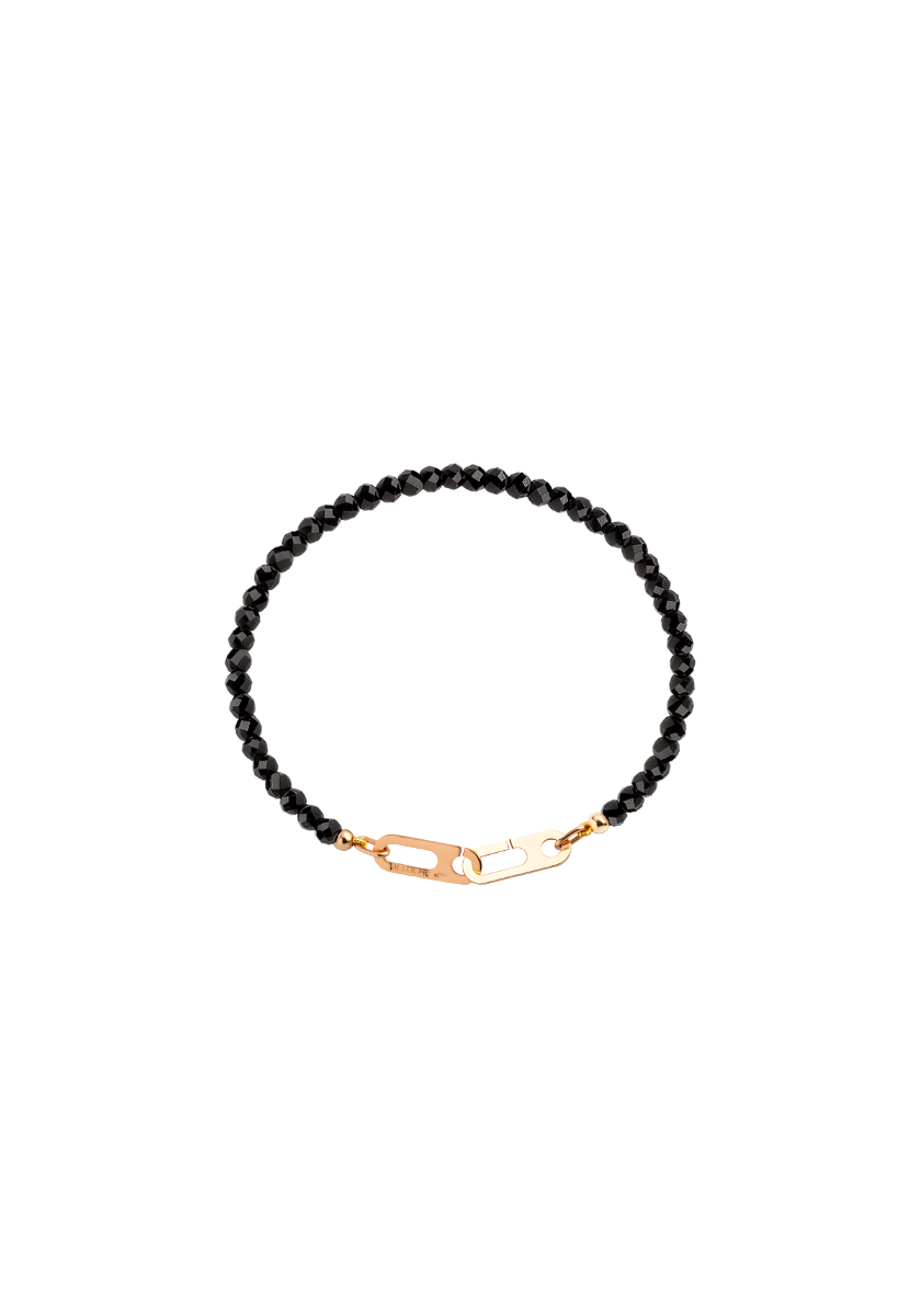 Bracelet Anneaux Circé XS Or Perles Spinelles Noires