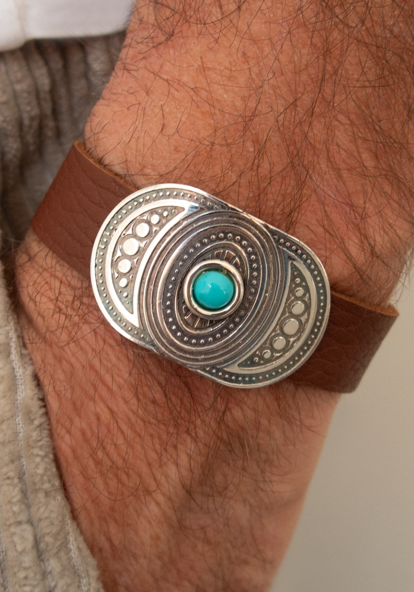 Bracelet Cuir Austin avec pierre