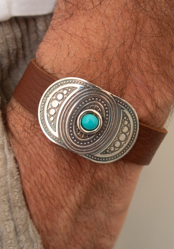 Bracelet Cuir Austin avec pierre