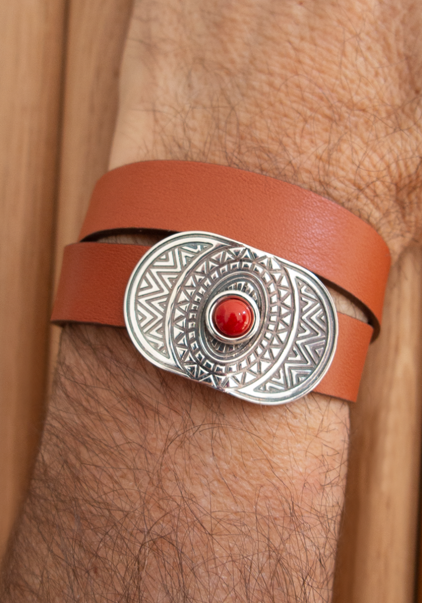 Stone Dallas Leather Bracelet