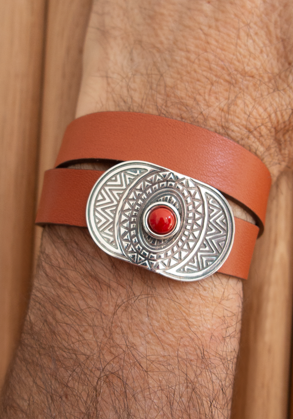 Bracelet Cuir Dallas avec Pierre