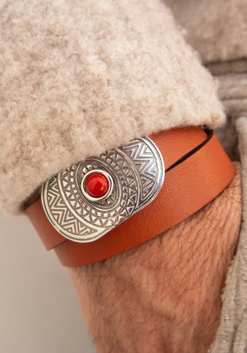 Stone Dallas Leather Bracelet