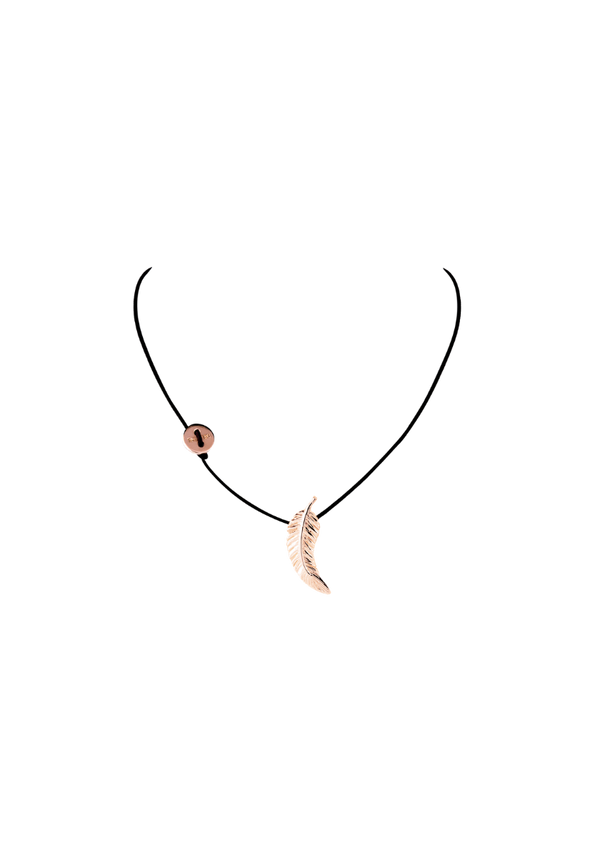 Pendentif Bouton Plume Or Rose