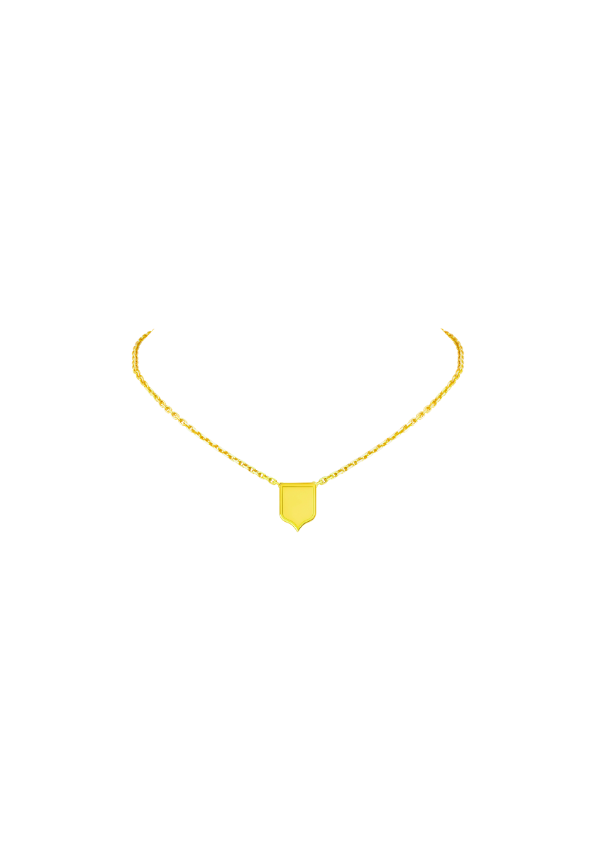 Yellow Gold Crest Necklace