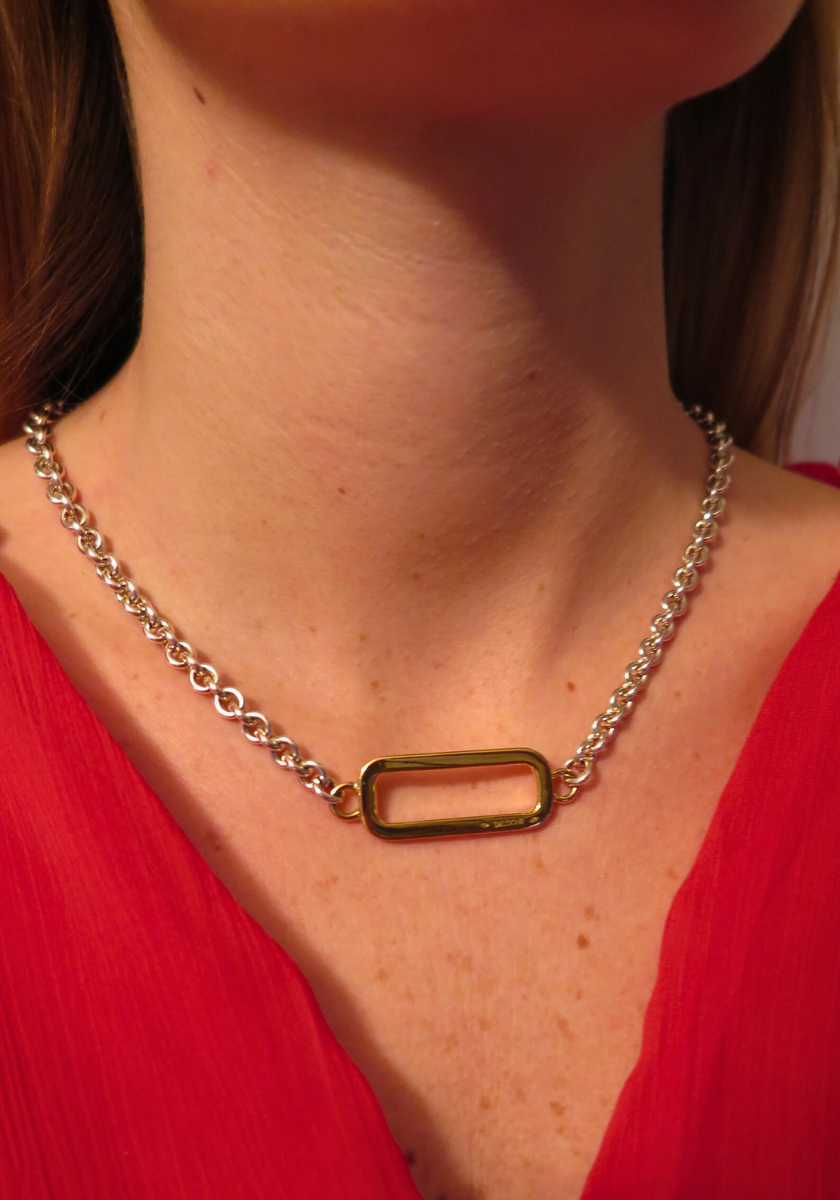 Ras de cou Lilas Or Jaune et Argent