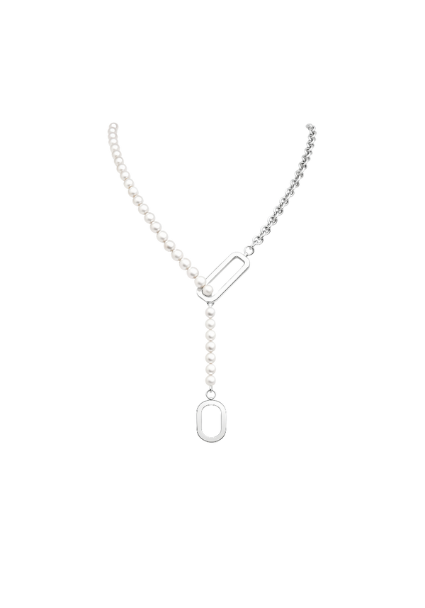 Lio White Pearl and Silver Necklace