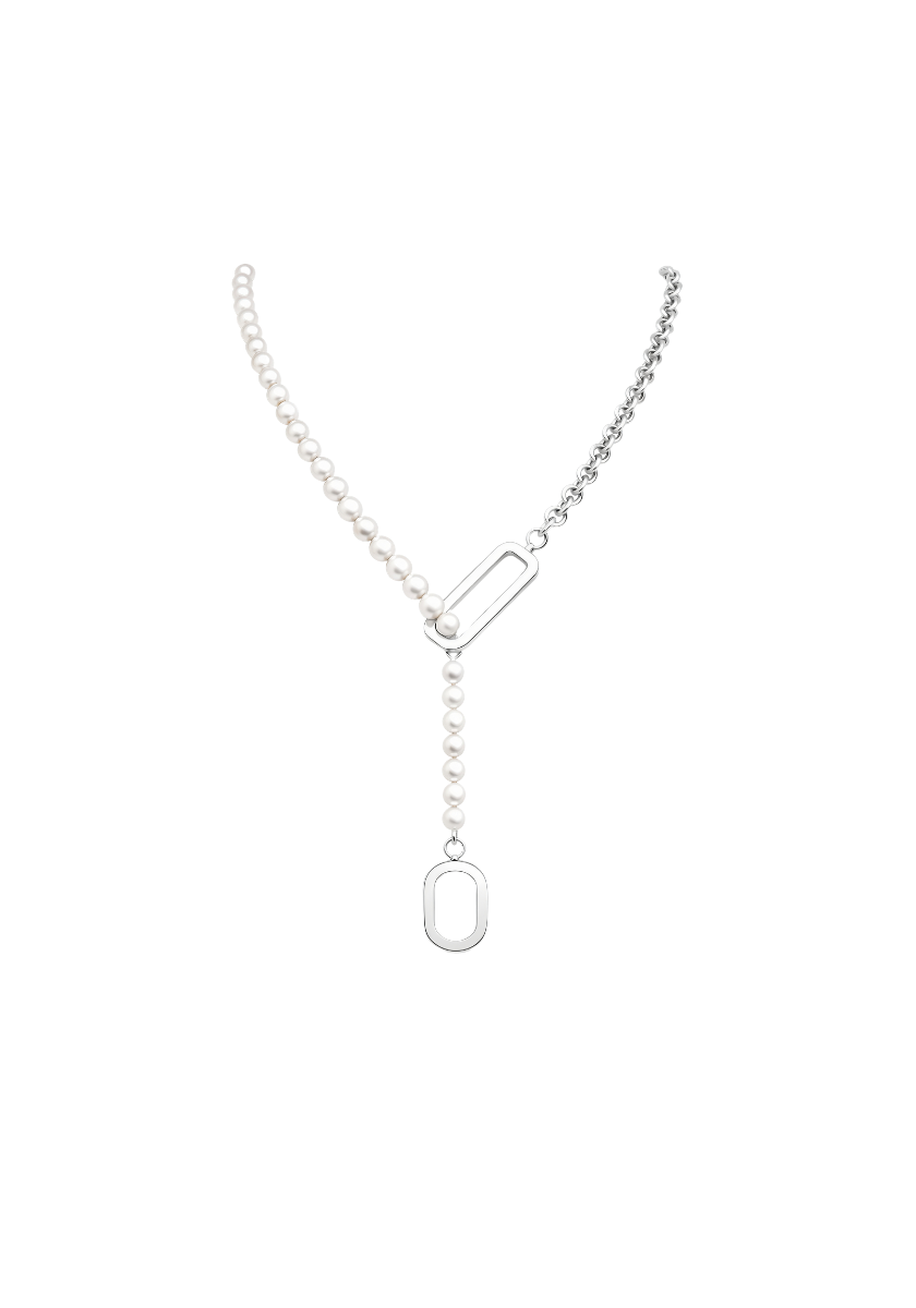 Collier Lio Perles Blanches et Argent