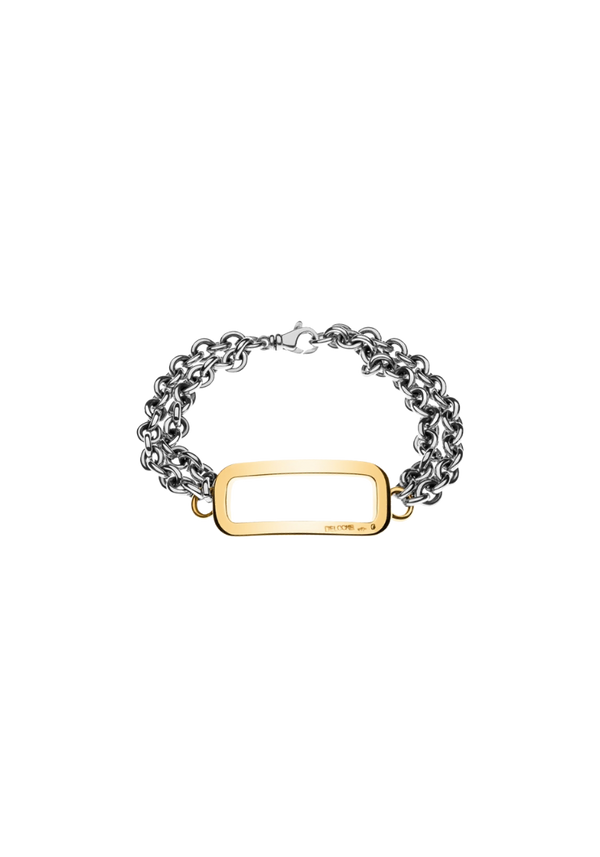 Yellow Gold and Silver Lilas Chain Bracelet