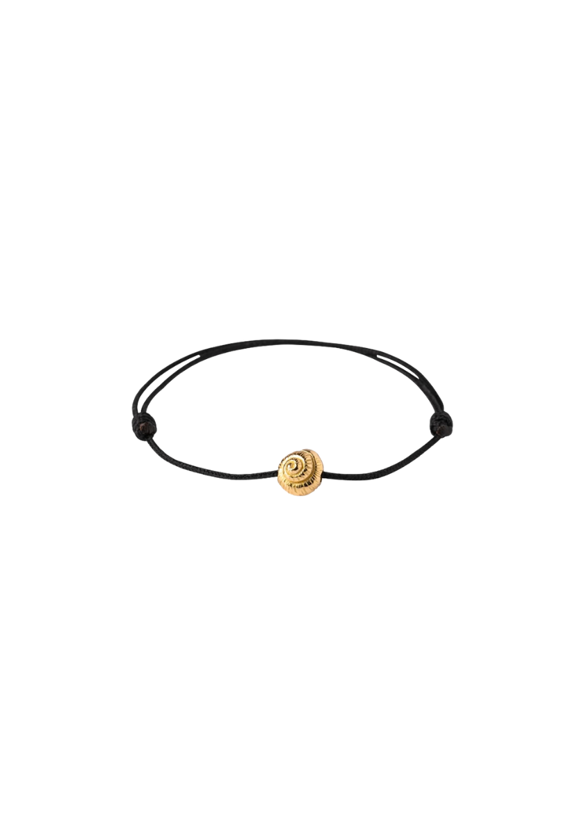 Yellow Gold Shell Cord Bracelet