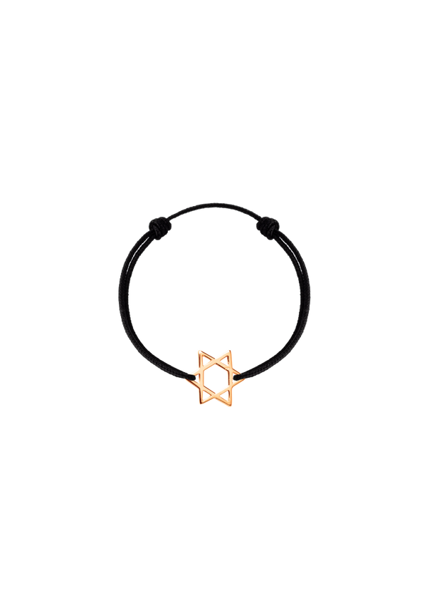 Pink Gold Star of David Cord Bracelet
