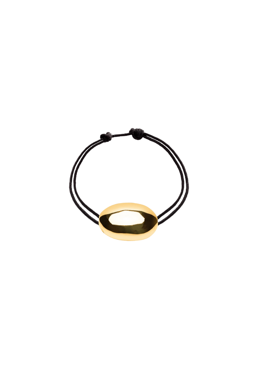 Large Vermeil Pebble Cord Bracelet