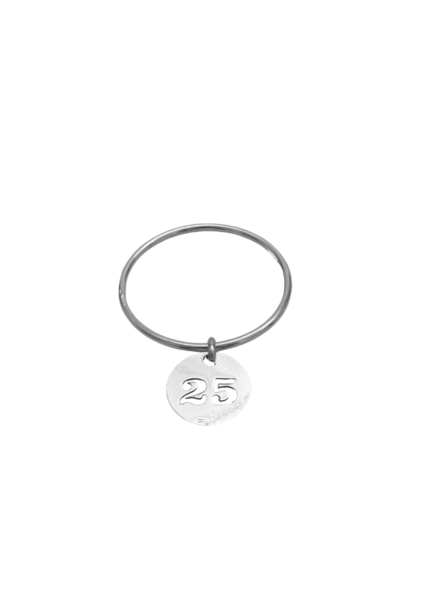 Jonc Médaille Chiffre Evidé "25" - Re Belle