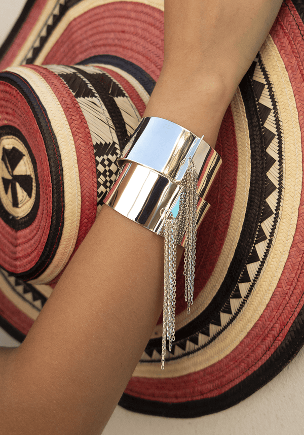 Pompon Cuff Bracelet