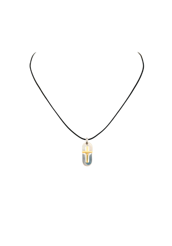 Pendentif Croix Nodo BB Or Jaune et Argent