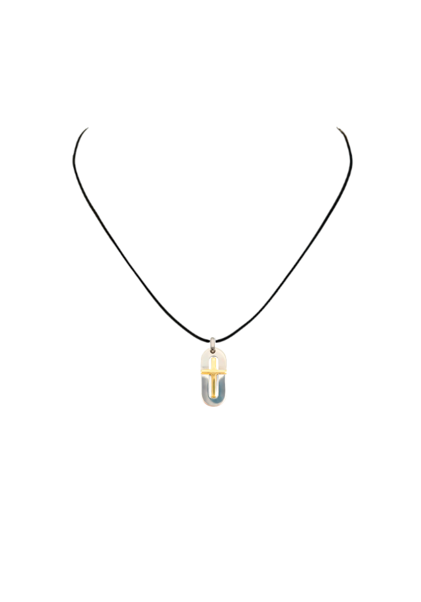Pendentif Croix Nodo BB Or Jaune et Argent