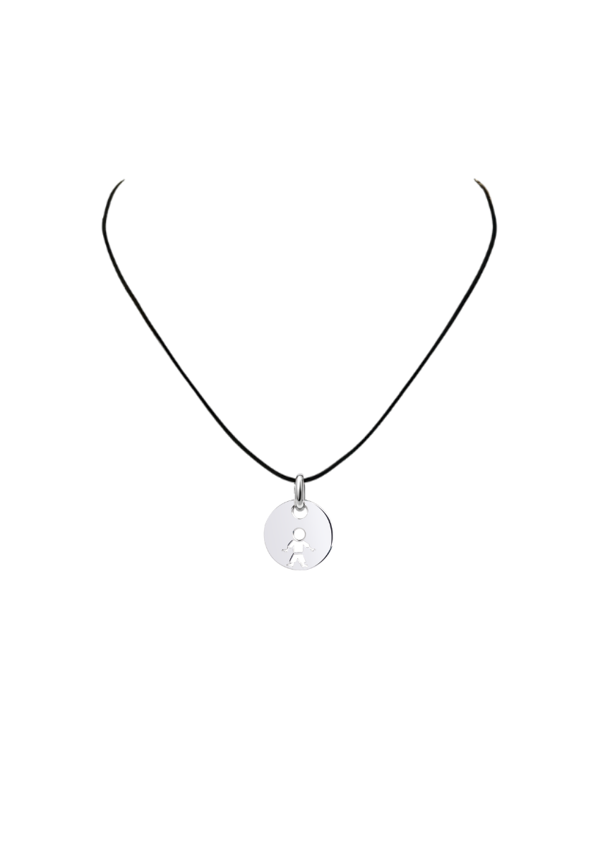 Baby Hollowed-out Boy Medal Pendant