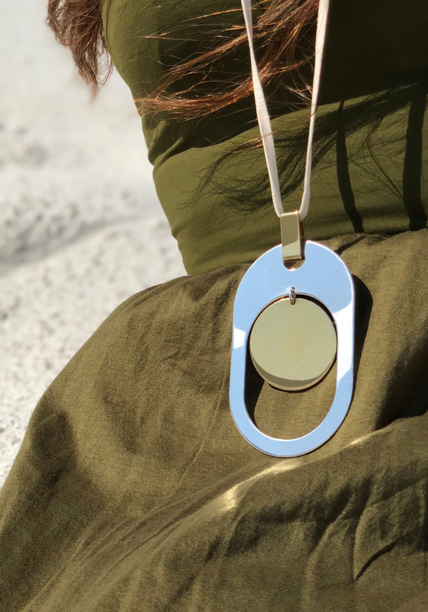 Vermeil and Silver Mercury Pendant