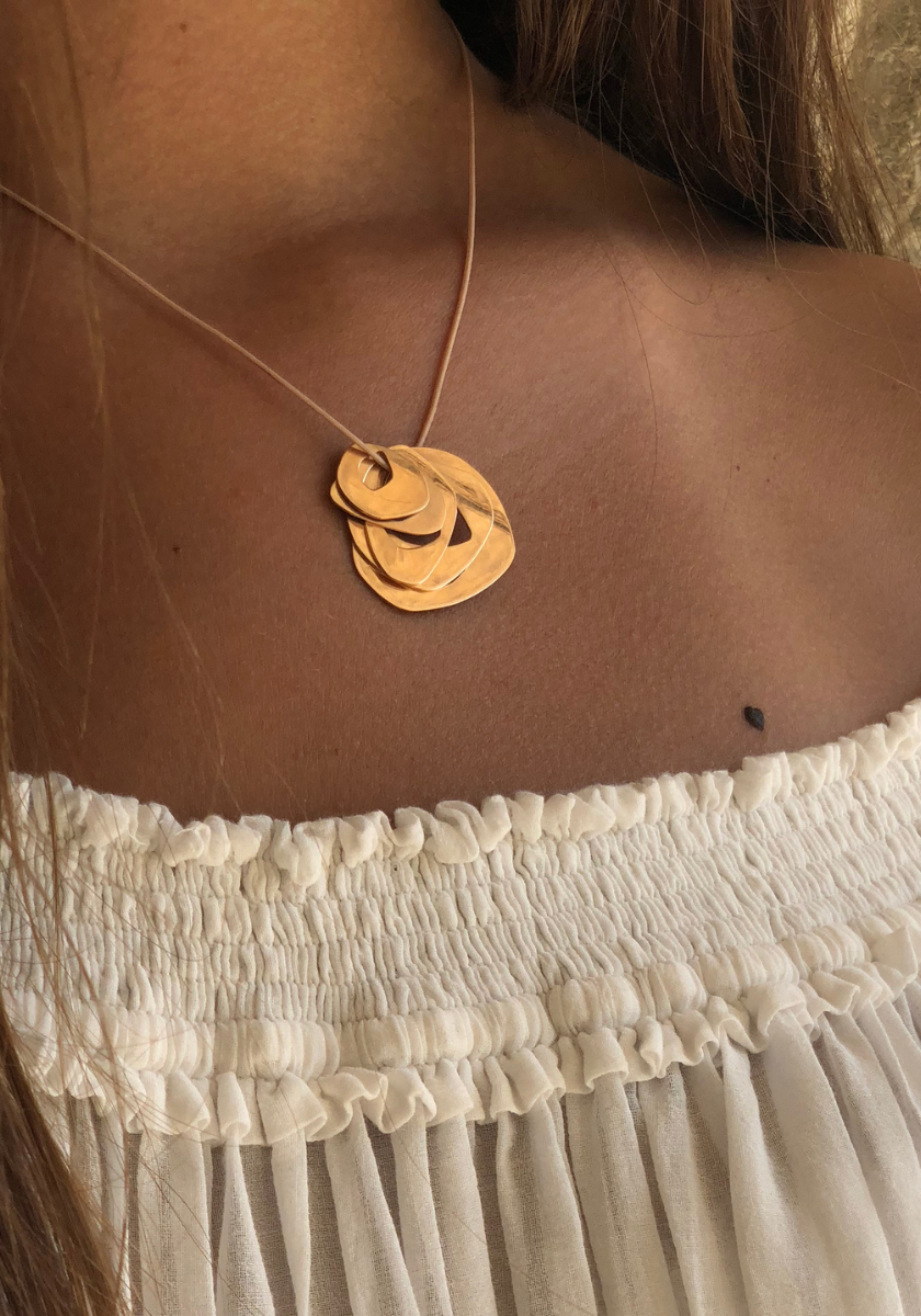 Large Gold Firestone Choker Necklace