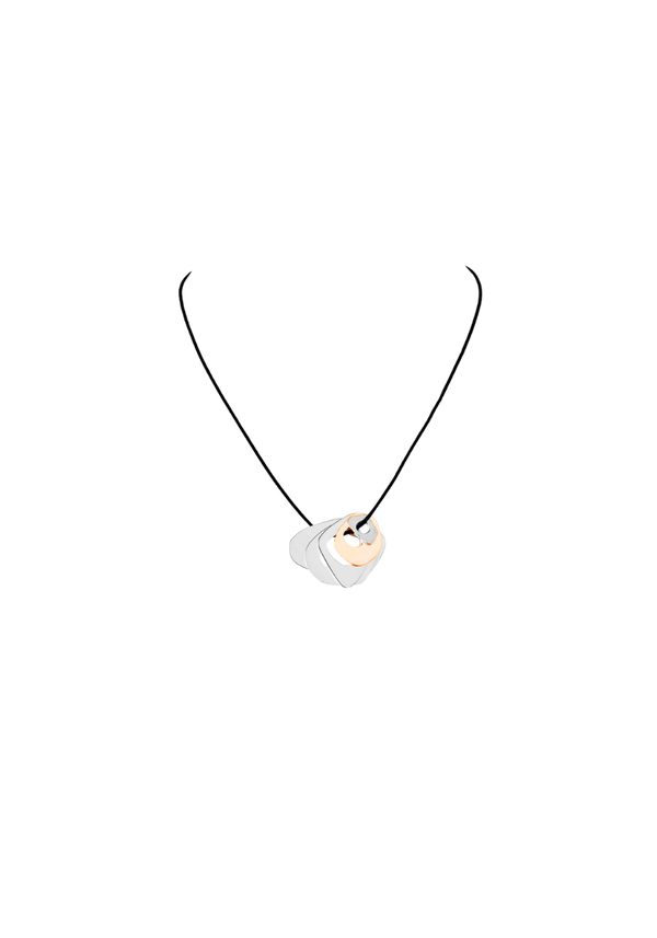Small Silver and Gold Firestone Choker Necklace