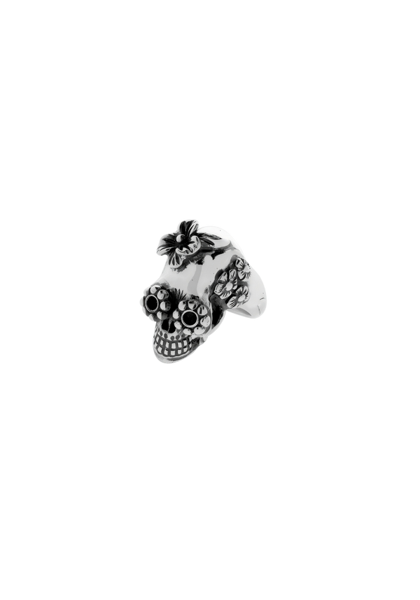 Flower Skull Ring